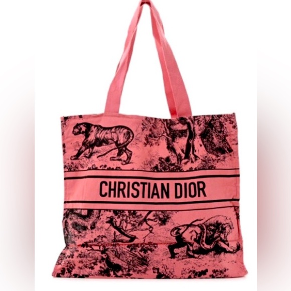 Christian Dior Canvas Dioriviera Tote Pink Grey - Picture 1 of 11